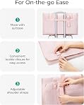 BAGSMART Garment Bags for Travel Foldable Carry on Suit Carrier for Hanging Clothes Stylish Dress Carrier Large Convertible Weekender Garment Bags for Women Men, Sleek Dark Pink