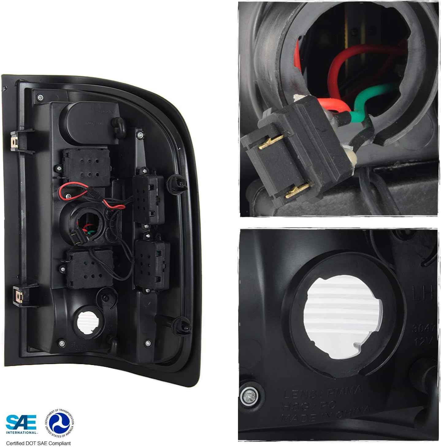 AKKON - [Black Bezel Housing Fits 07-13 Chevy Silverado Pickup Dual DRL Projector Headlights + Tail Lamps LED