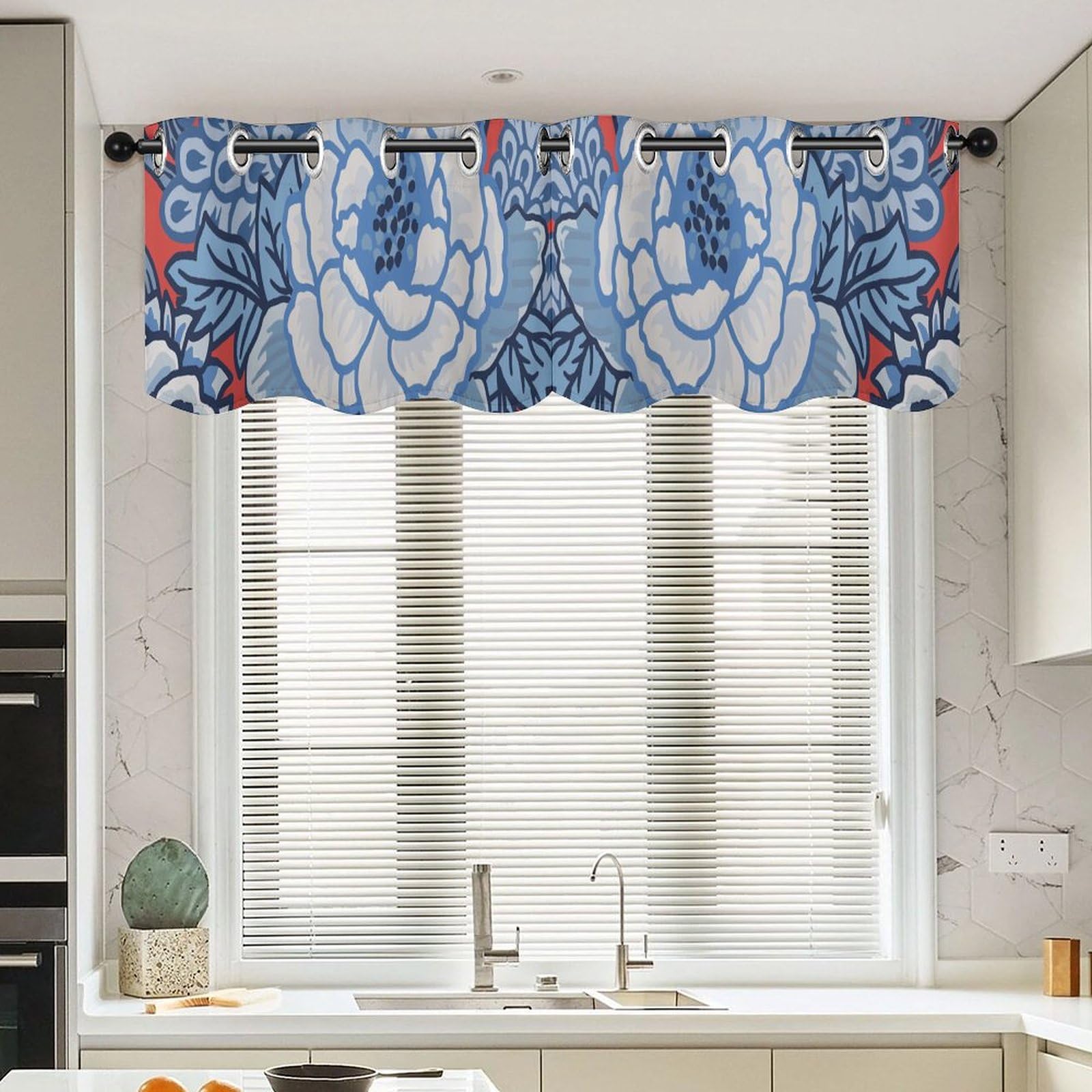 Cantonnière chinoise lot de 2 rideaux de cuisine traditionnels 132x45 cm pour décorer votre chambre