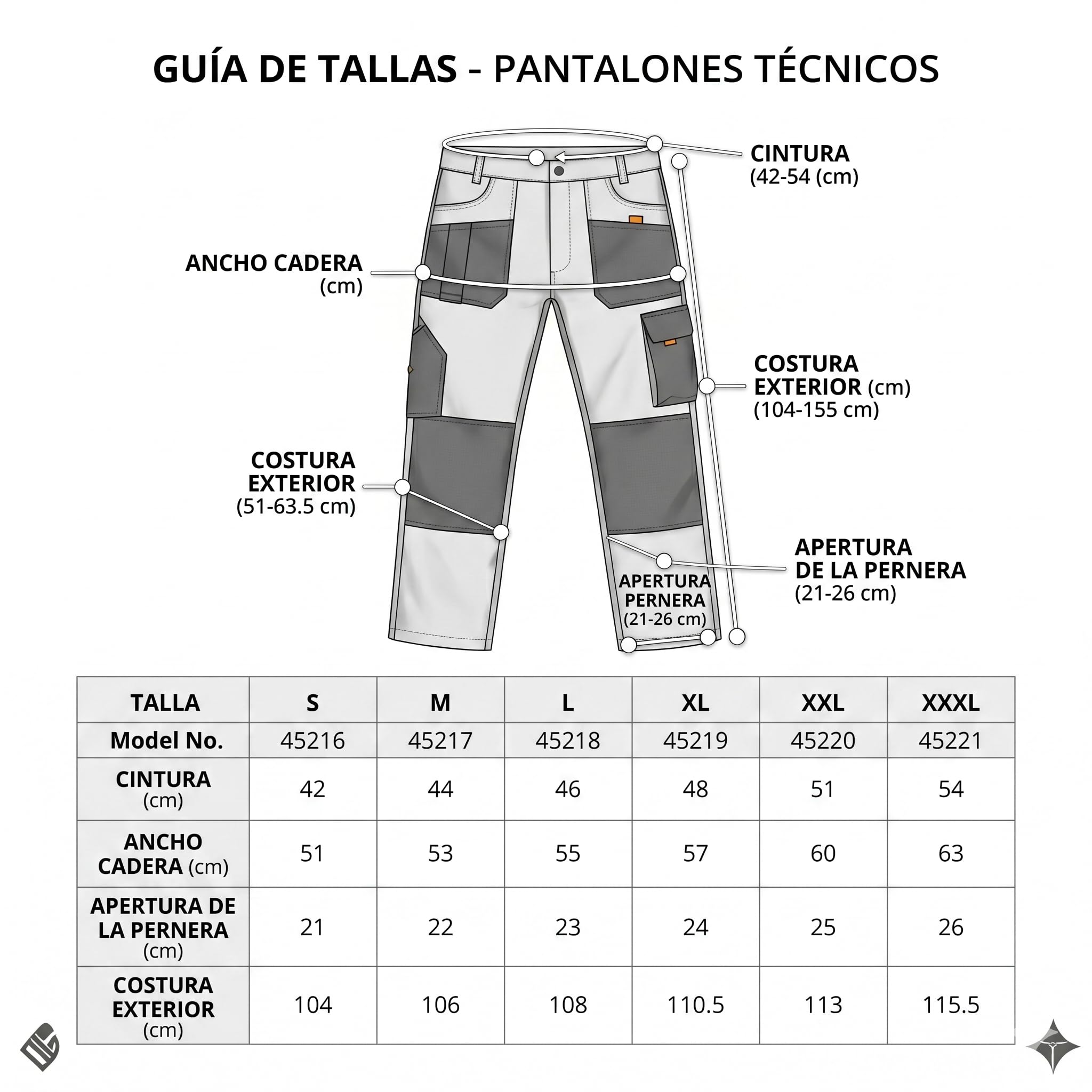 Tolsen Pantalón de Trabajo Industrial Slim Fit Multibolsillos