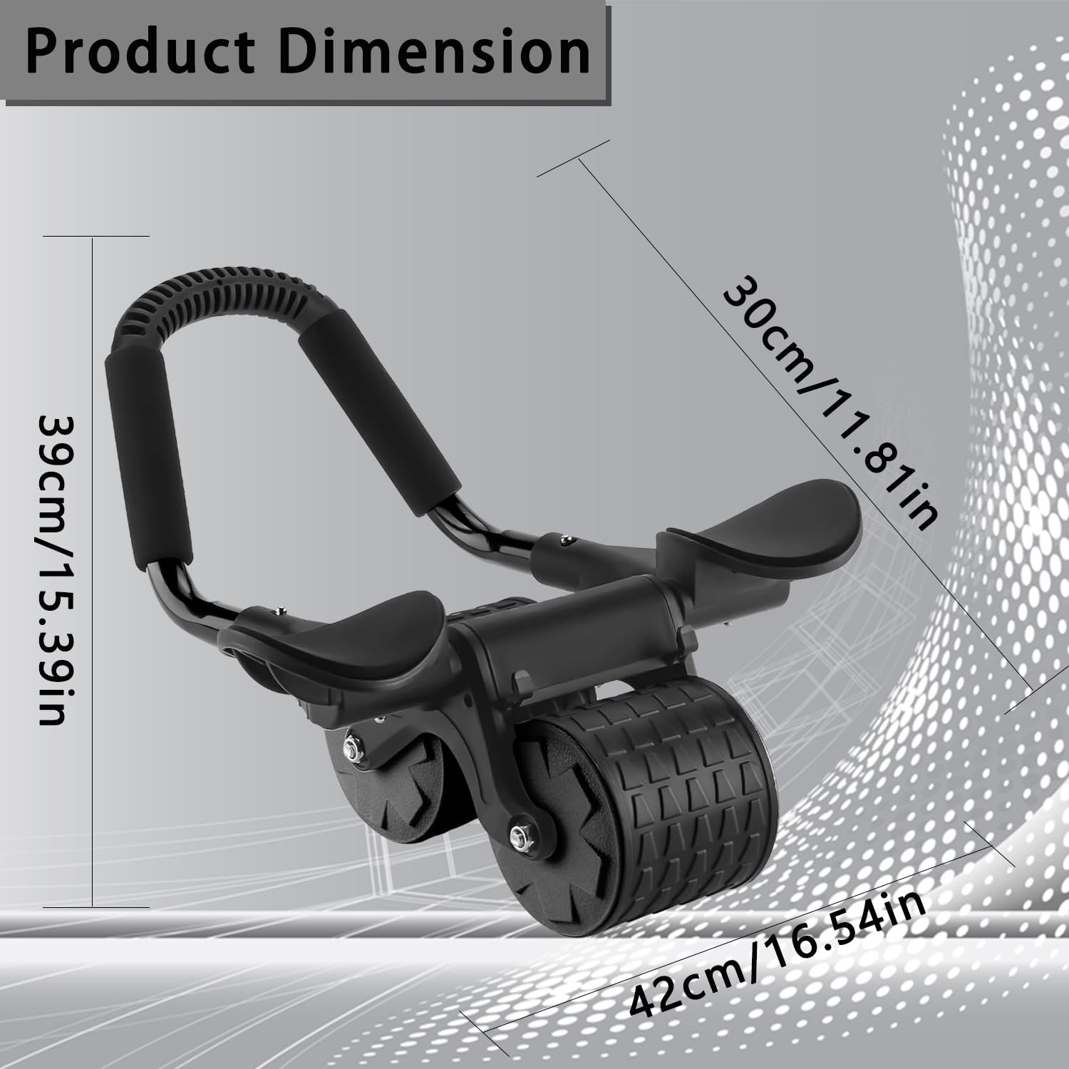 Bauchroller Ab Roller Bauchtrainer mit Ellbogenunterstützung, Ab Wheel mit Automatische Rebound, Bauchmuskeltrainer mit Kniematte für Männer und Frauen, Bauchmuskeltraining Doppelrädern Stabiler