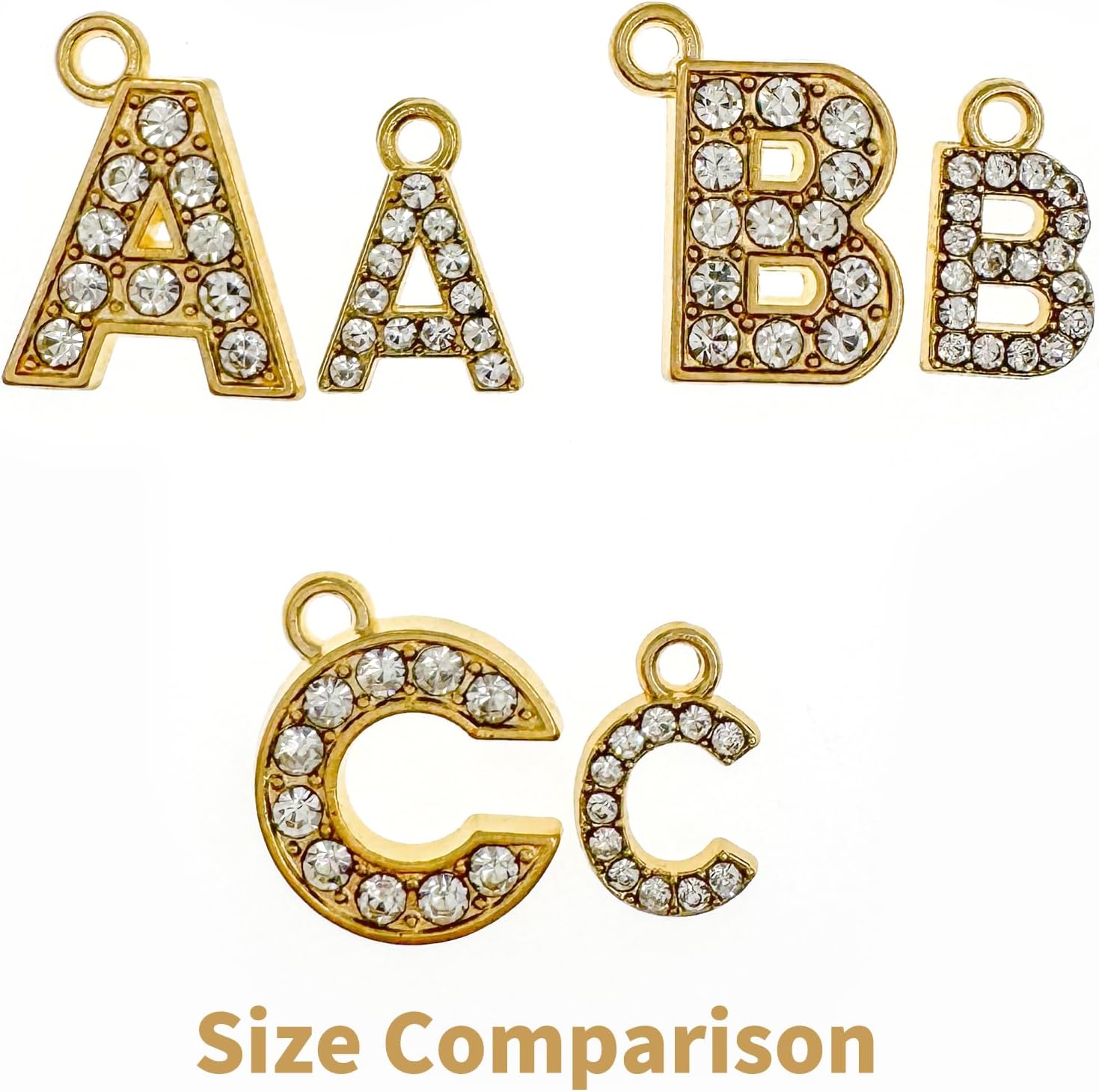 Zircon Letter Initial Charms A-Z Alphabet Gold Plated Rhinestones Alloy for Jewelry Making Bracelet Necklace Earring Pendant Craft Supplies DIY Accessories - Image 3