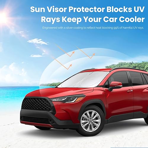 Miniatura 199 de Parasol para parabrisas de ajuste personalizado, cubierta para ventana delantera, visera plegable 210T, protector que bloquea los rayos ultravioleta