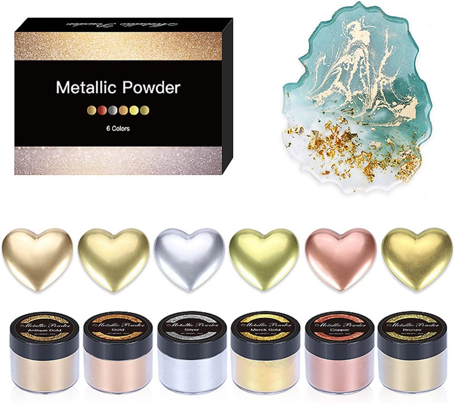 4 Colours Mica Powder Pearlescent Color Slime Pigment for DIY Soap Making Nail Polish Slime 20g/0.7oz Colorant Metallic Pigment for Epoxy Resin