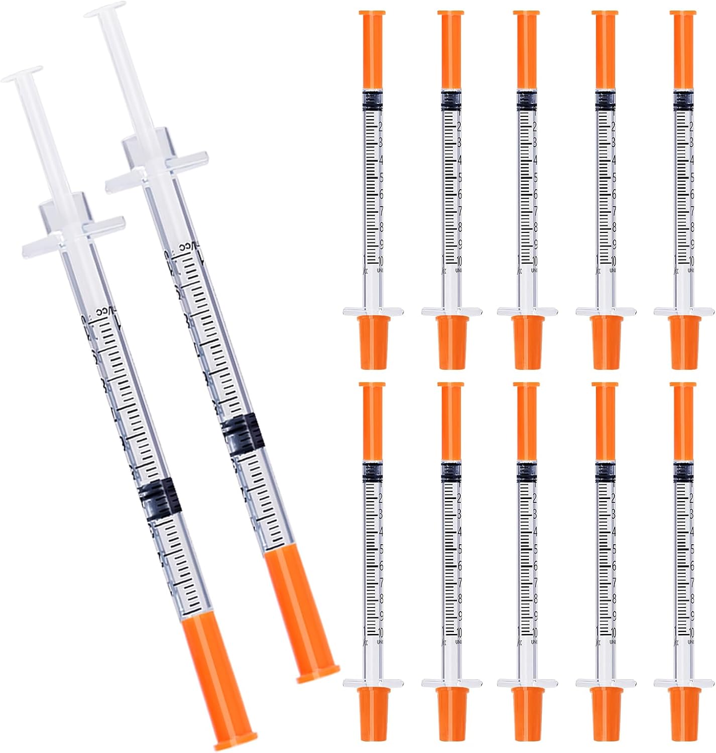 U-100 1ml/cc Syrings 31G 5/16" , Pack of 100, Disposable Individual Package