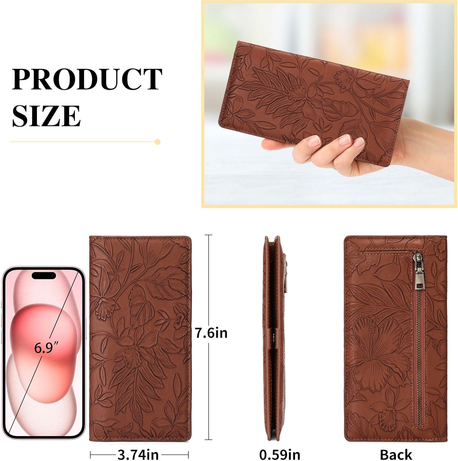 FALAN MULE Ultra Slim Thin Wallet for Women Bifold Leather RFID Blocking Designer Credit Card Holder - Image 5