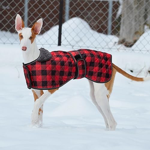 Miniatura 7 de Geyecete Abrigo impermeable para perro Greyhound Whippet Lurcher con forro polar cálido en el interior, ropa para perros al aire libre con bandas
