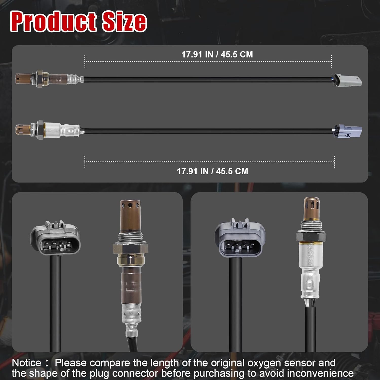 4Pcs Oxygen Sensor Upstream and Downstream 250-241132 12627139 O2 Sensor Compatible with Cadillac Escalade 15-20 & for Chevy Express 16-20 & for GMC Savana 2500 16-20 & for Sierra All 14-17