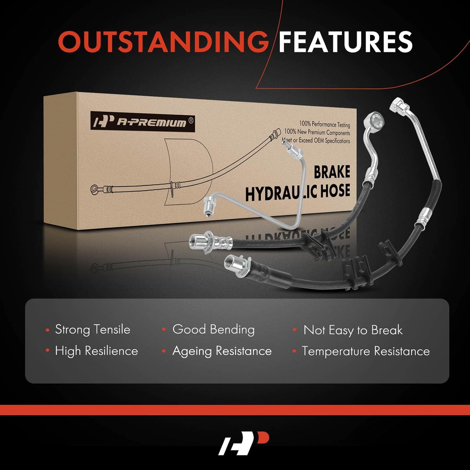 A-Premium Front Driver Side Brake Hydraulic Hose Compatible with Select Ram Models - 2500 2014-2016, 3500 2013-2016, RWD - Replace# 4779943AF