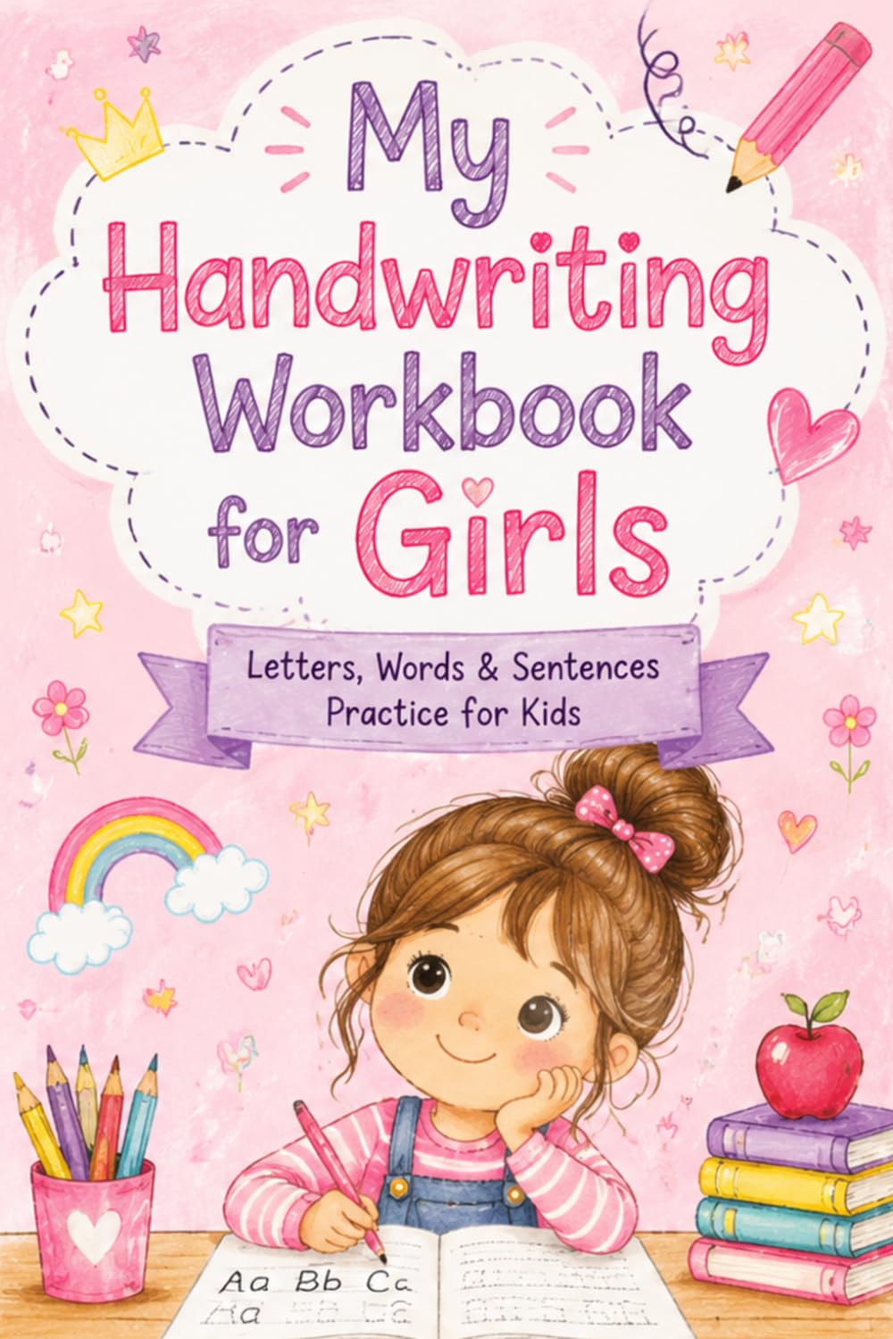 My Handwriting Workbook for Girls: Letters, Words & Sentences Practice for Kids