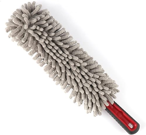 Amiss Mini plumero de automóvil para salpicadero, plumero de microfibra para limpieza de auto y hogar, accesorios de cepillo para detalles de