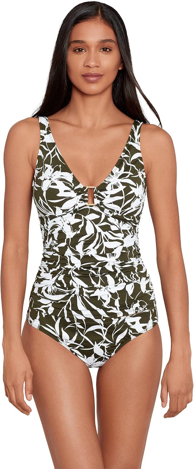 Amazon.com: Lauren Ralph Lauren Tropic Monotone Ring Underwire Tankini  Olive 4 : Clothing, Shoes u0026 Jewelry