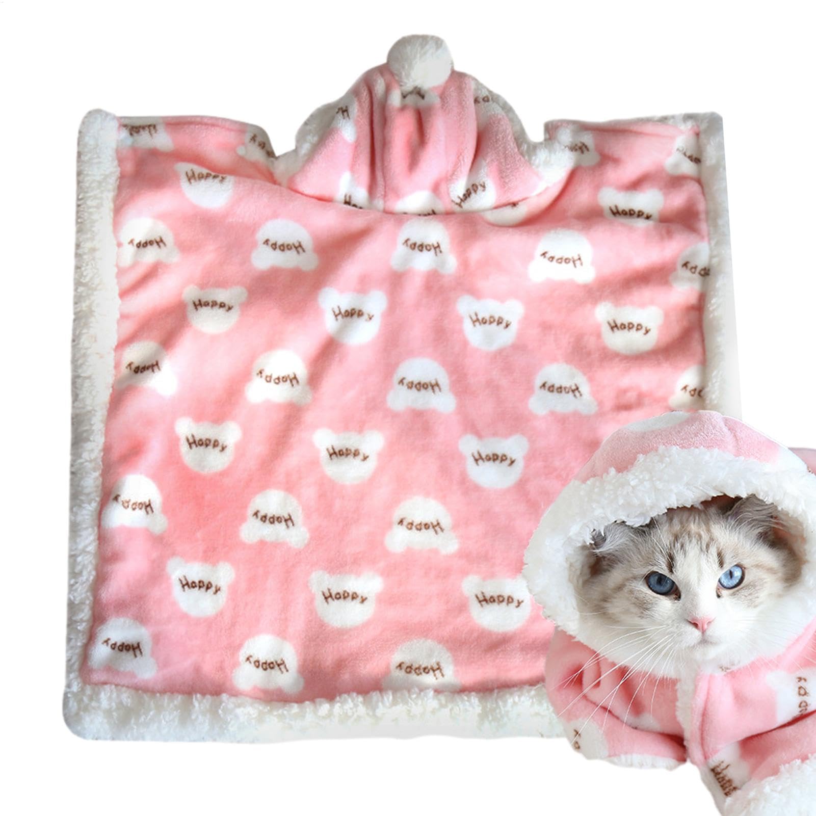 Couverture à capuche pour chiens de petite taille lavable et confortable