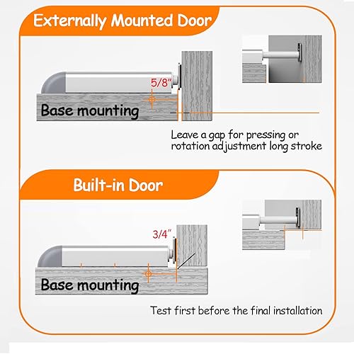 Miniatura 6 de Enconker Paquete de 2 cierres de puerta de empuje para abrir, resistentes carcasas de aleación de aluminio que garantizan una protección duradera