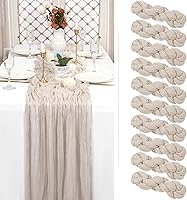 Vista 361 de Showgeous 10 Pack Baby Pink Cheesecloth Table Runner 10FT Long Semi-Sheer Gauze Table Runner Boho or Rustic Wedding Decor for Wedding Decor Arch