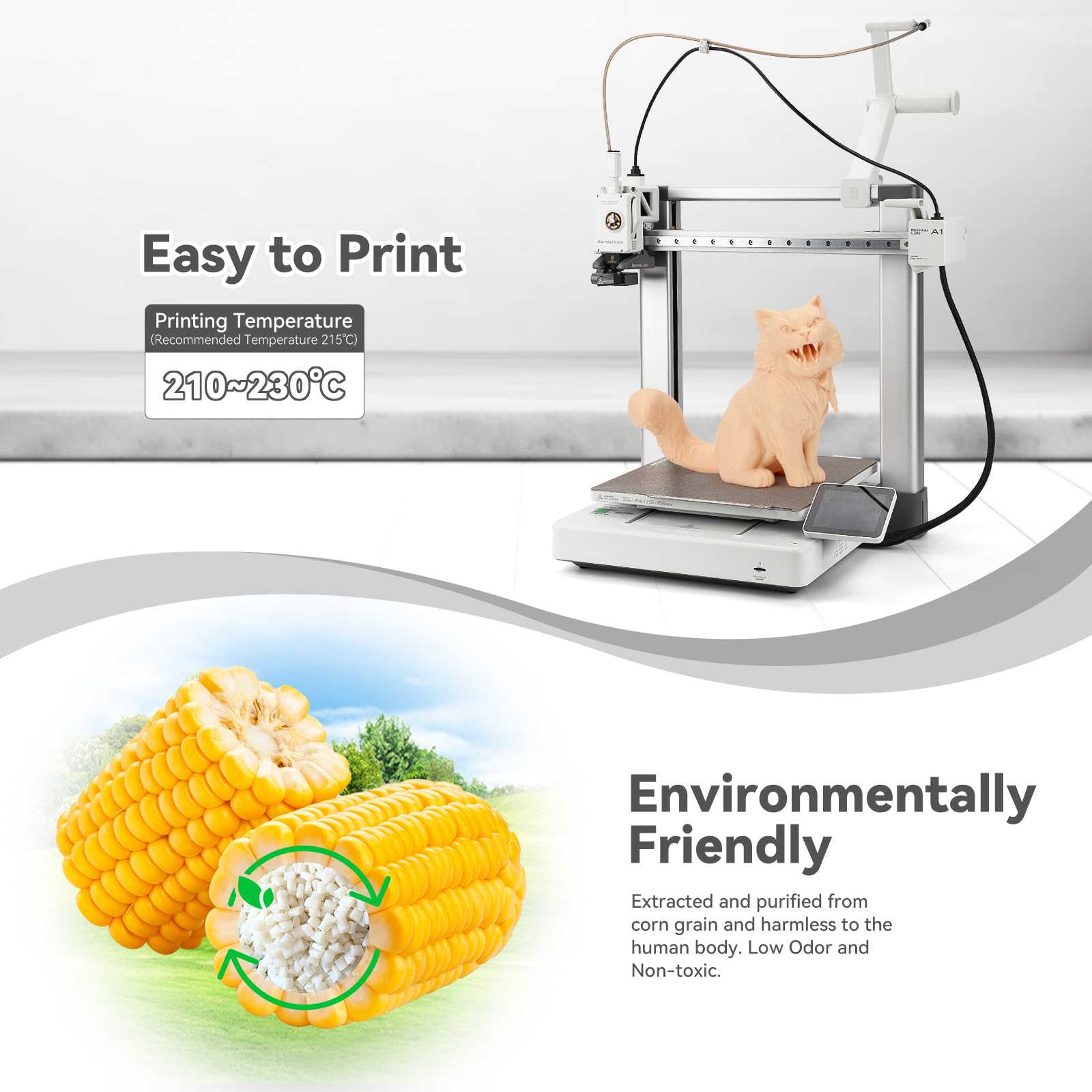 3DHojor Filamento PLA Pro (PLA+) de 1.75 mm, filamento de impresora 3D PLA Plus, carrete de cartón filamento de impresión 3D PLA +, precisión dimensional +/- 0.03 mm, beige, 2.2 libras