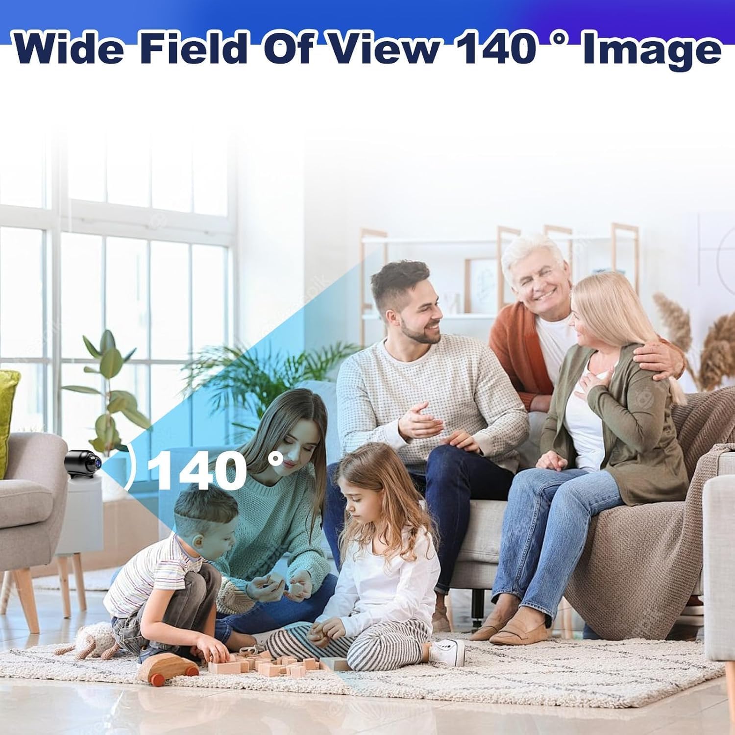 Mini Camera sans Fil Invisible 1080P avec Vision Nocturne Caméra Surveillance sans Wifi Fil Sécurisée pour Maison Bureau et Voiture Grand Angle 140° et Détection de Mouvement Enregistrement à Distance