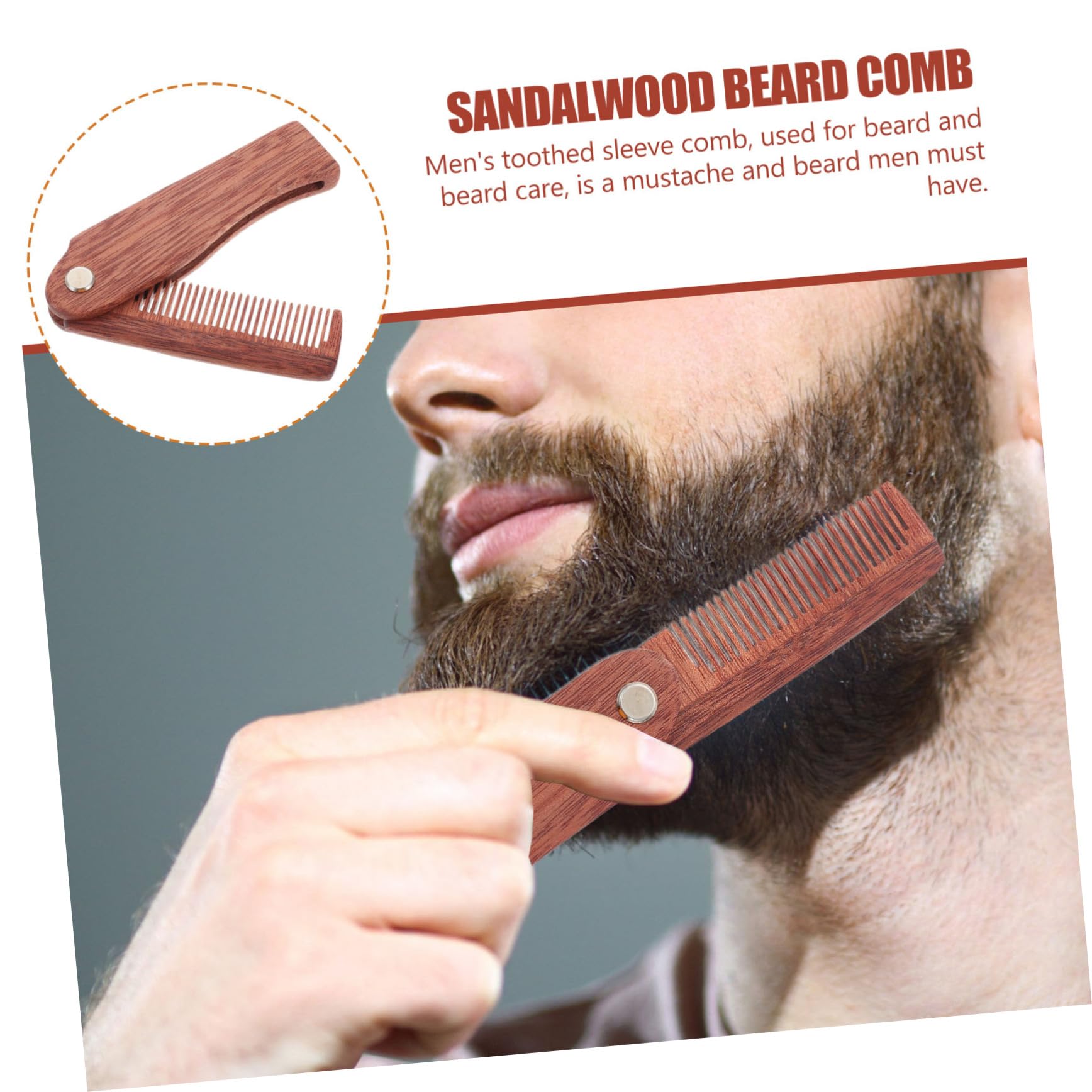 SOESFOUFU 3pcs Professional Beard Comb Wooden Hair Comb Portable Mustache Folding Pocket Beard Accessory