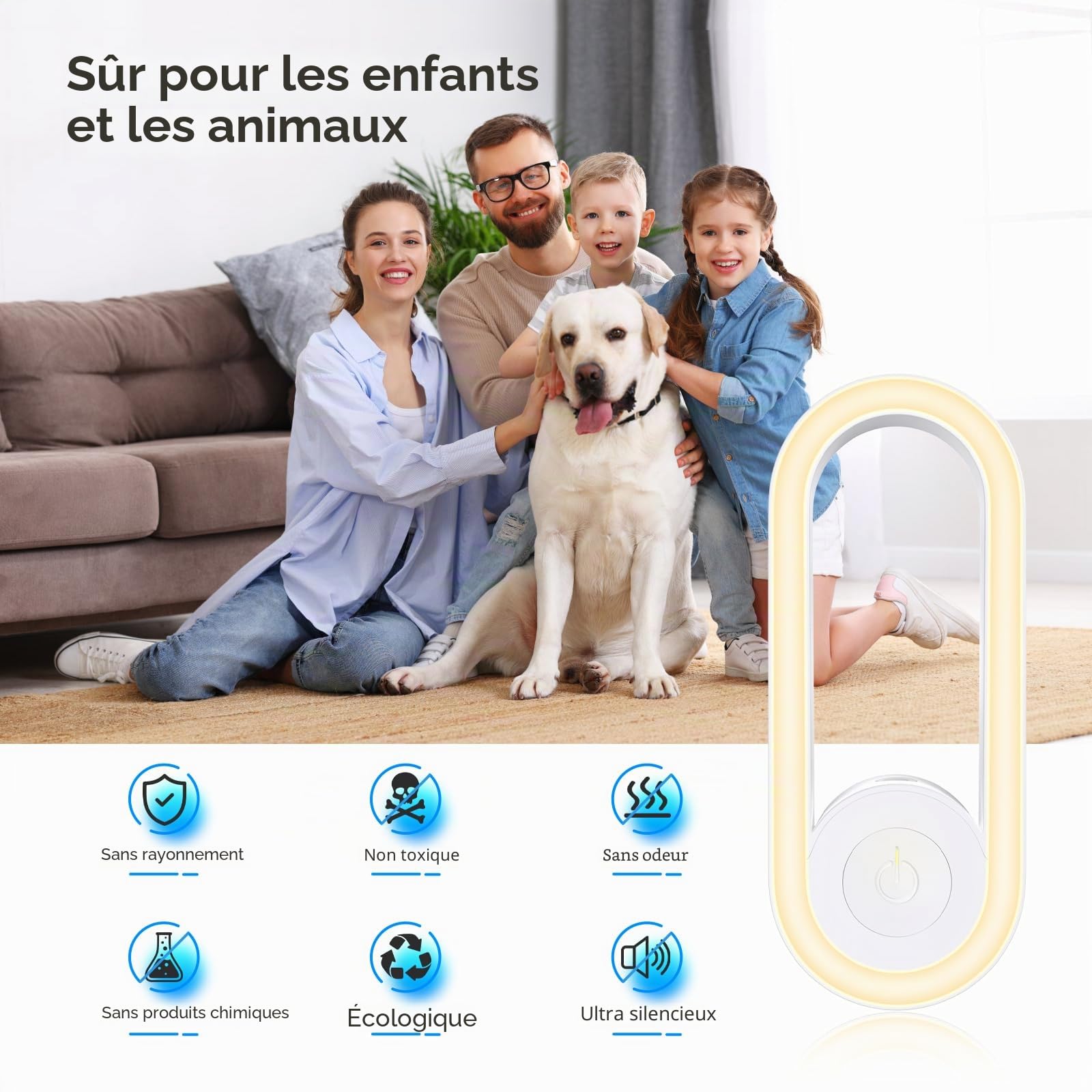 Répulsif Ultrason Moustique Lot De 4, Ultrason Souris Anti Moustique Ultrason, Répulsif à ultrasons insectifuge électronique et anti-rongeurs pour Rongeurs,Souris,Moustique,Araignée,Cafard,Mouche