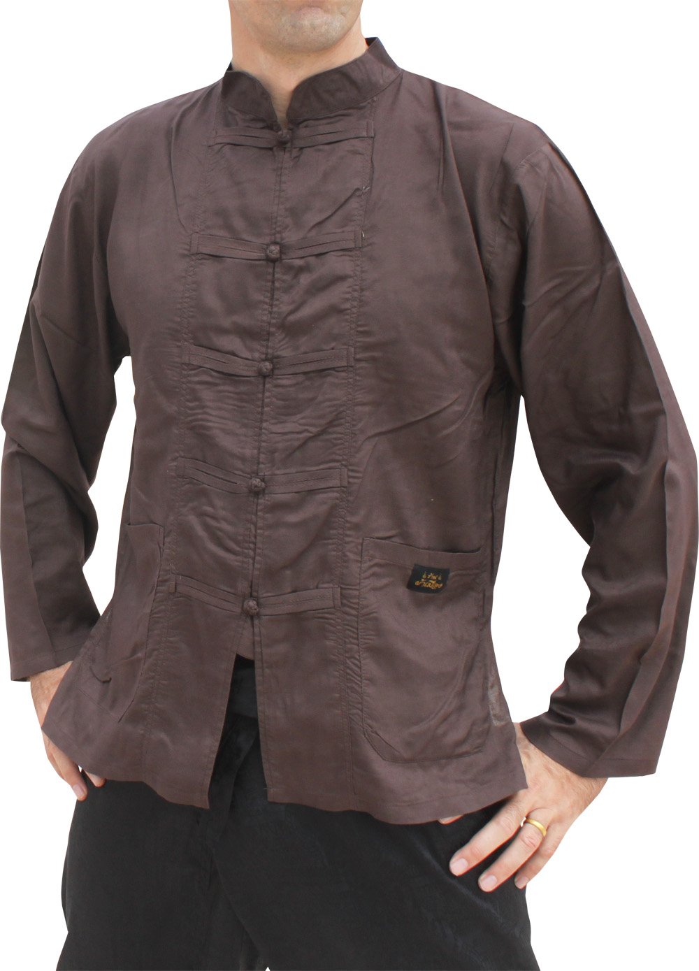 raanpahmuang Brand Light Rayon Shirt Thai Made Long Sleeve Chinese Button-picture-33