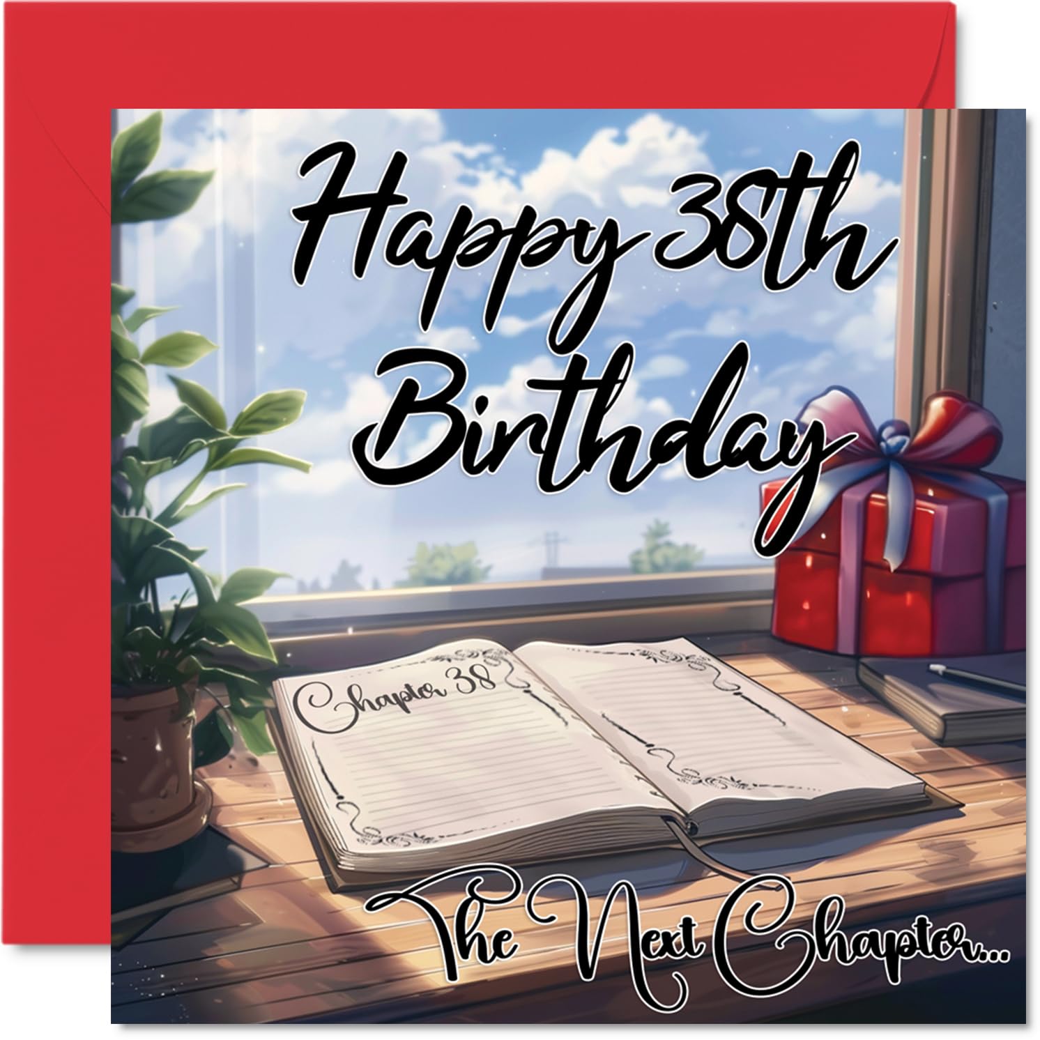 Anime 38th Birthday Cards for Woman Men - The Next Chapter - Happy Birthday Card for Dad Mum Son Daughter Brother Sister Uncle Auntie Cousin, 145mm Bday Greeting Cards