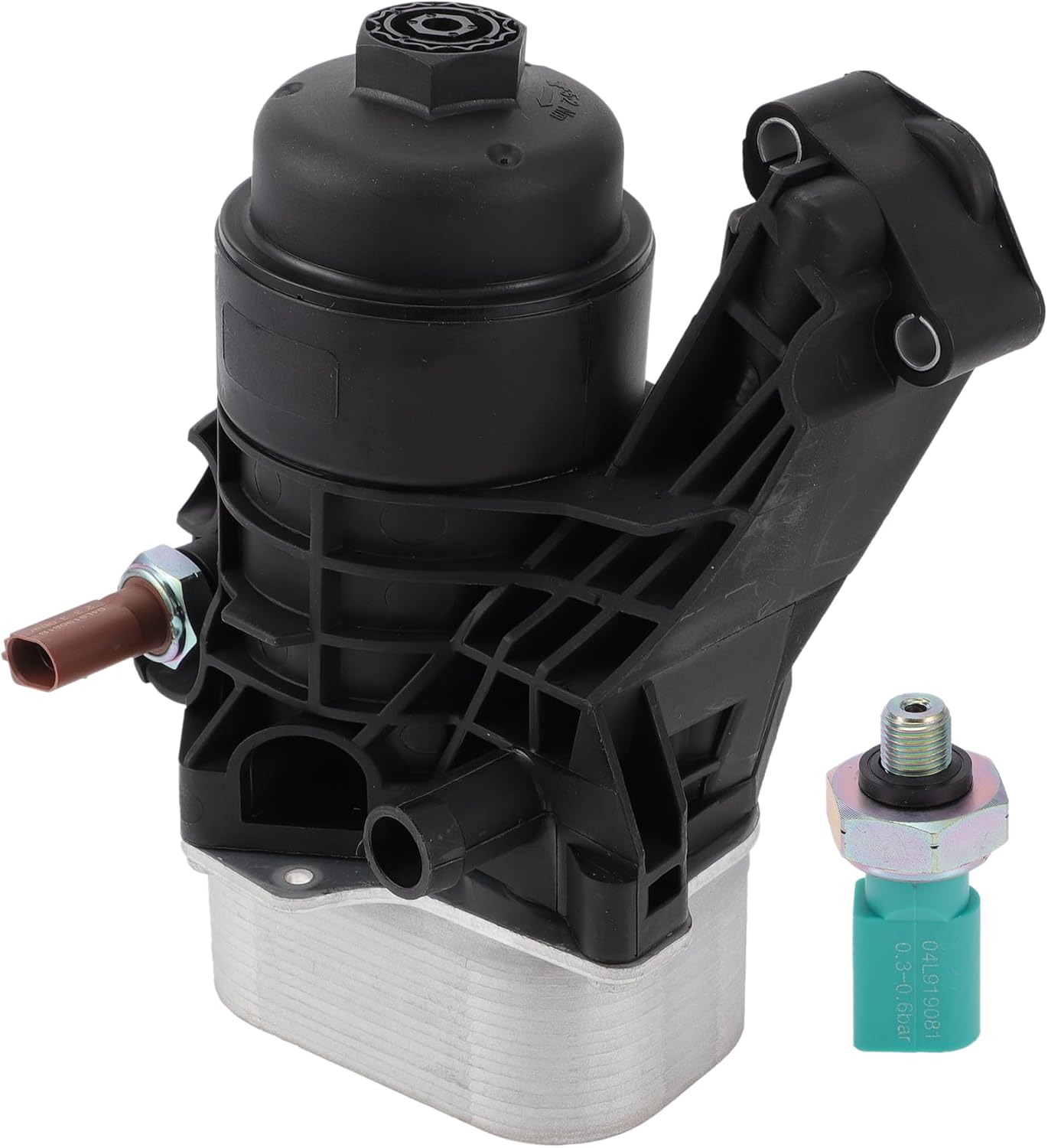 No.03N115389A Engine Oil Filter Base Housing Assembly with Sensors for Volkswagen Golf/Front Oil Cooler/Durable Aluminum Alloy,Plastic 1 Pcs