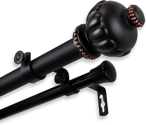 Miniatura 3 de Rod Desyne Manhattan - Barra de cortina doble (1.0 in), color negro