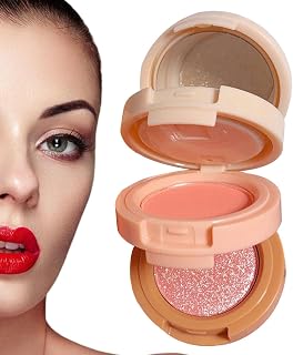 Blurs - 3 Cores Blush Compact Powder Makeup | Forma multicamadas, contornos e destaques Blushes faciais, foscos e destaques para um acabamento brilhante ou fosco Kshsaa