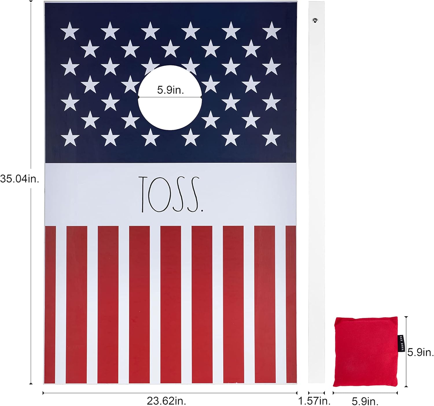 Rae Dunn American Flag Cornhole Set - 48" x 24" Bean Bag Toss Cornhole Boards with Corn Hole Bags - Corn Holes Outdoor Game 4x2 Regulation Size - 4th of July Outdoor Games & Activities for Family