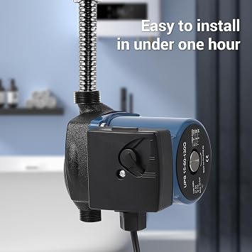 Hot Water Recirculating Pump, 100W 110V NPT 3/4 Water Circulator Pump, 3-Speed Quiet Automatic Start Circulating Pump with Cast Iron Head for Tank Water Heater System
