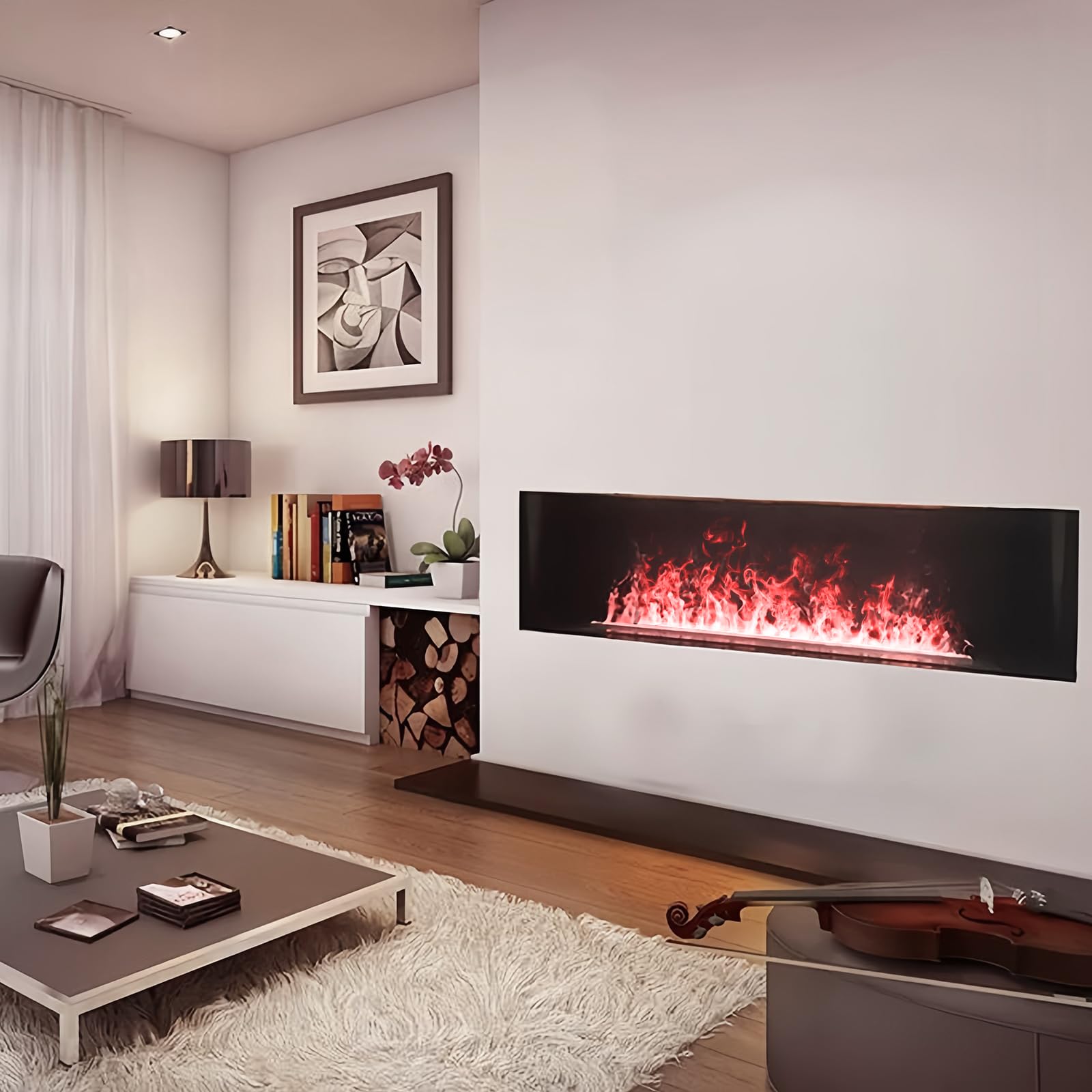 Wasserdampf-Kamin, mehrere Farben elektrischer Kamin, 200cm Keine Heizung
