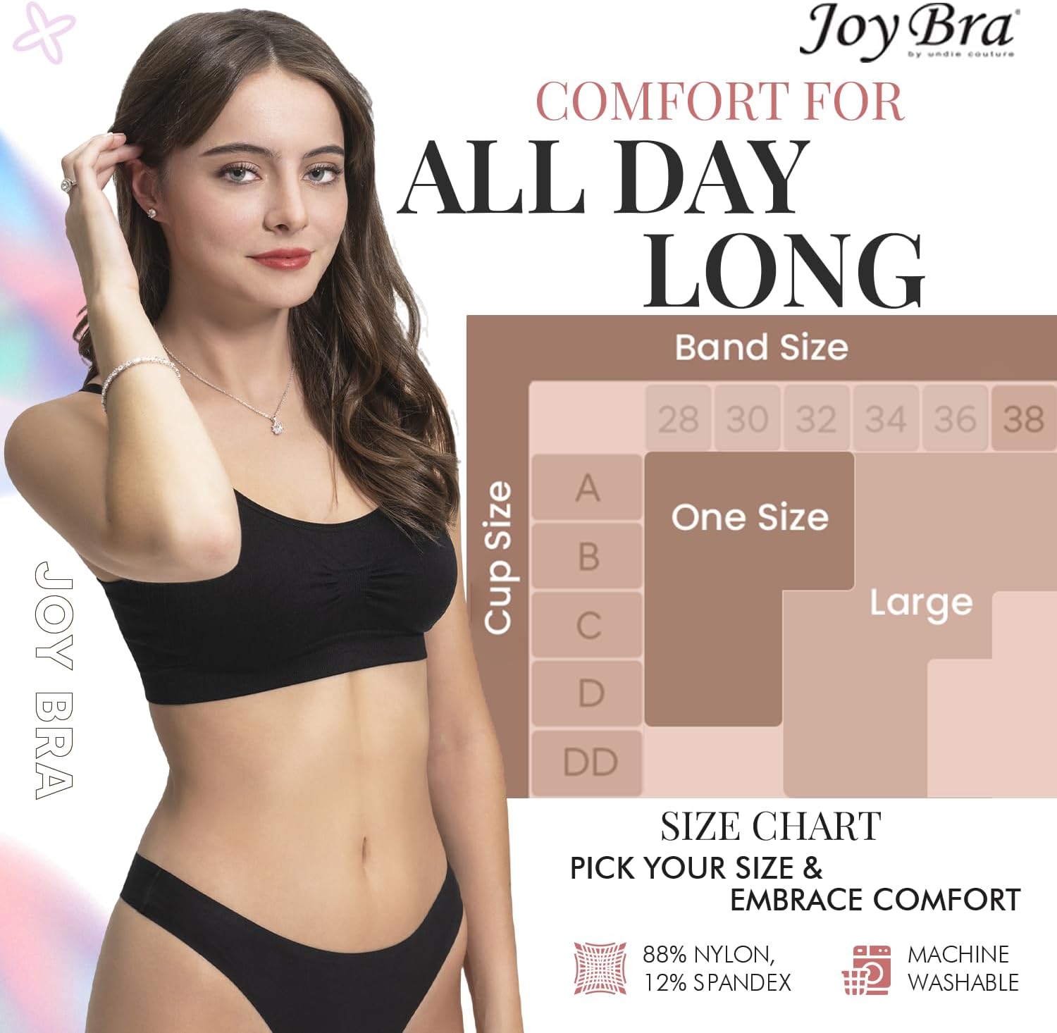 Scoopneck Seamless Bras for Women | Wireless Full Coverage Push Up Womens Sports Bra | One Size/Large image 3