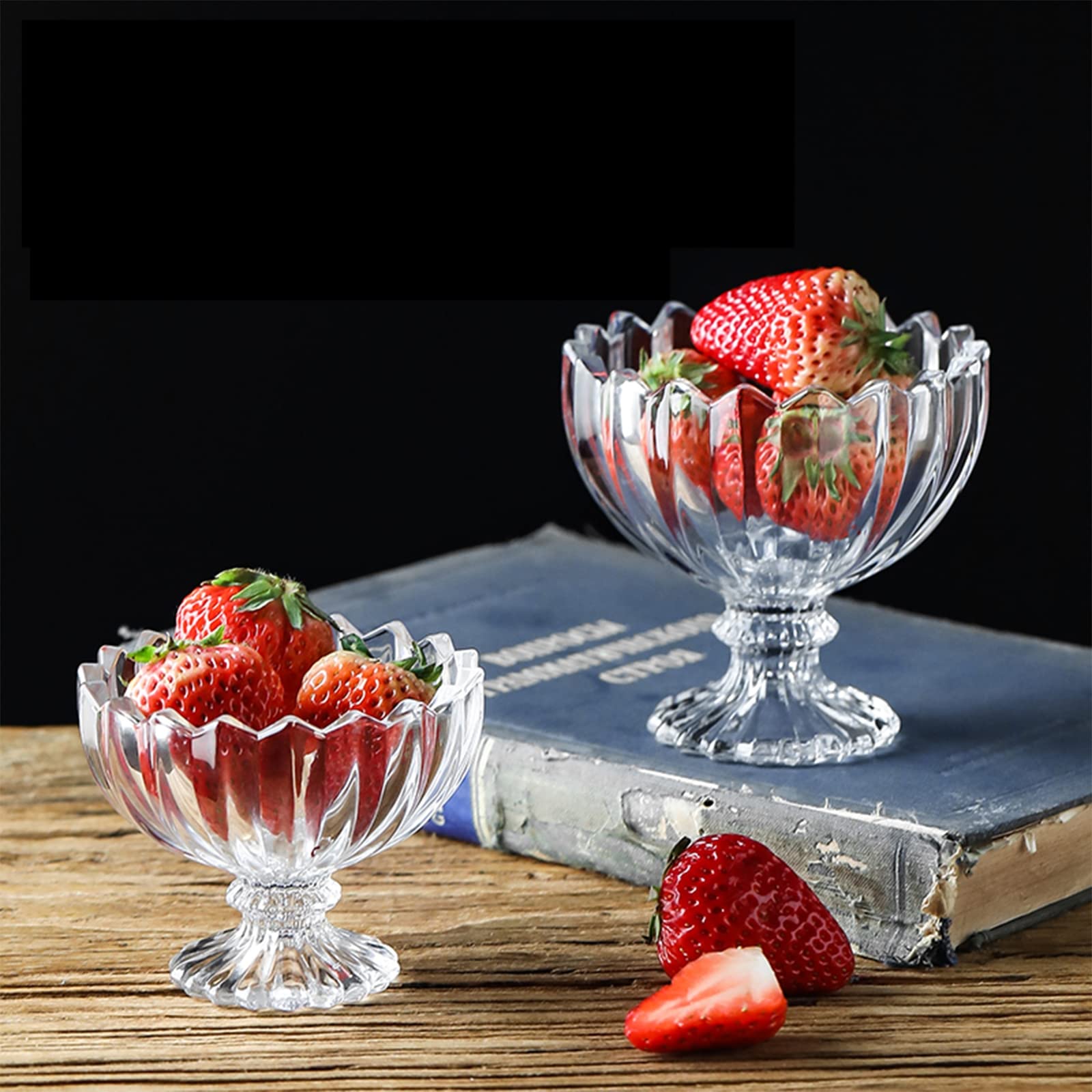 Insalatiere in Vetro, Coppe for Gelato Coppe da Dessert Piatti for Coppe Gelato Coppe for semifreddi di Frutta Bicchieri da Gelato Piatti da budino Adatti for Eventi di Catering(L)