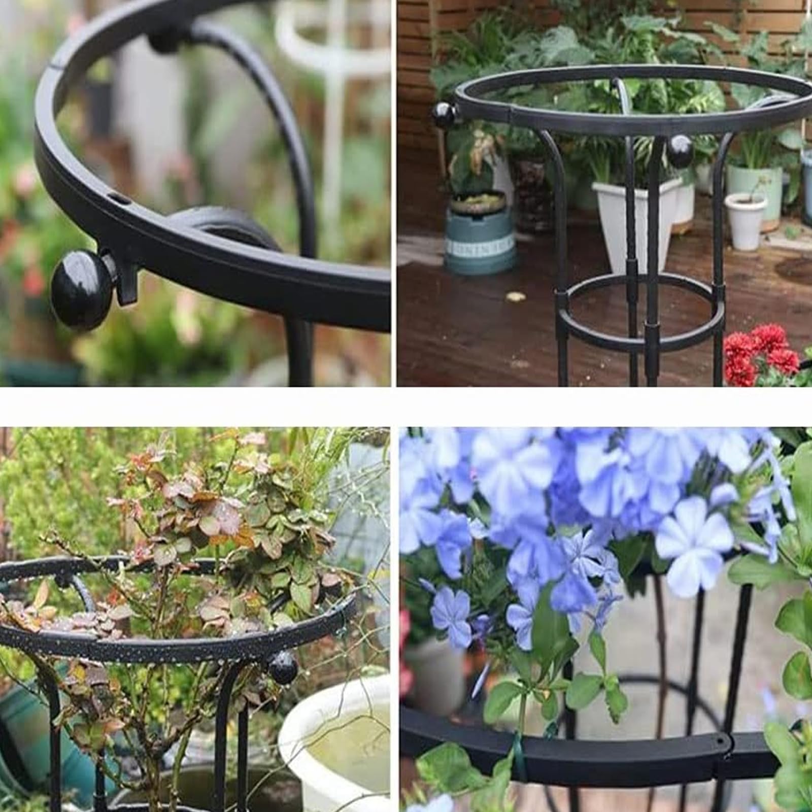 Obélisque de treillis de jardin noir pour plantes grimpantes – 121,9 x 406,4 cm – Support extérieur pour vignes et fleurs – Support haut pour plantes grimpantes – Décoration de jardinage