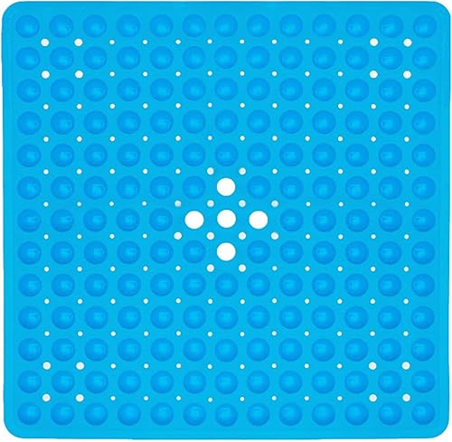 ENKOSI Tapete de ducha cuadrado antideslizante de 21 x 21 pulgadas, tapete de baño de PVC antideslizante para cabinas de ducha interiores, tapete de