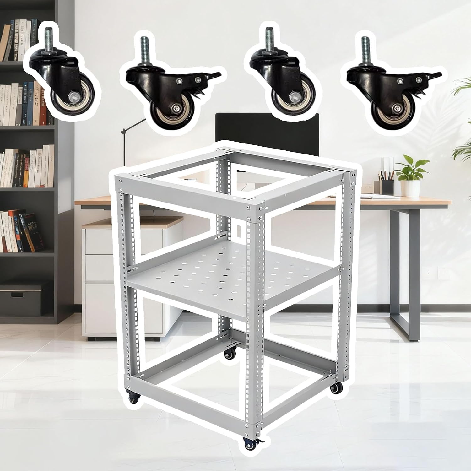 Cache Un Rack Informatique Racks pour Ordinateur et Serveur Baie Serveur Blanche à Châssis Ouvert ...
