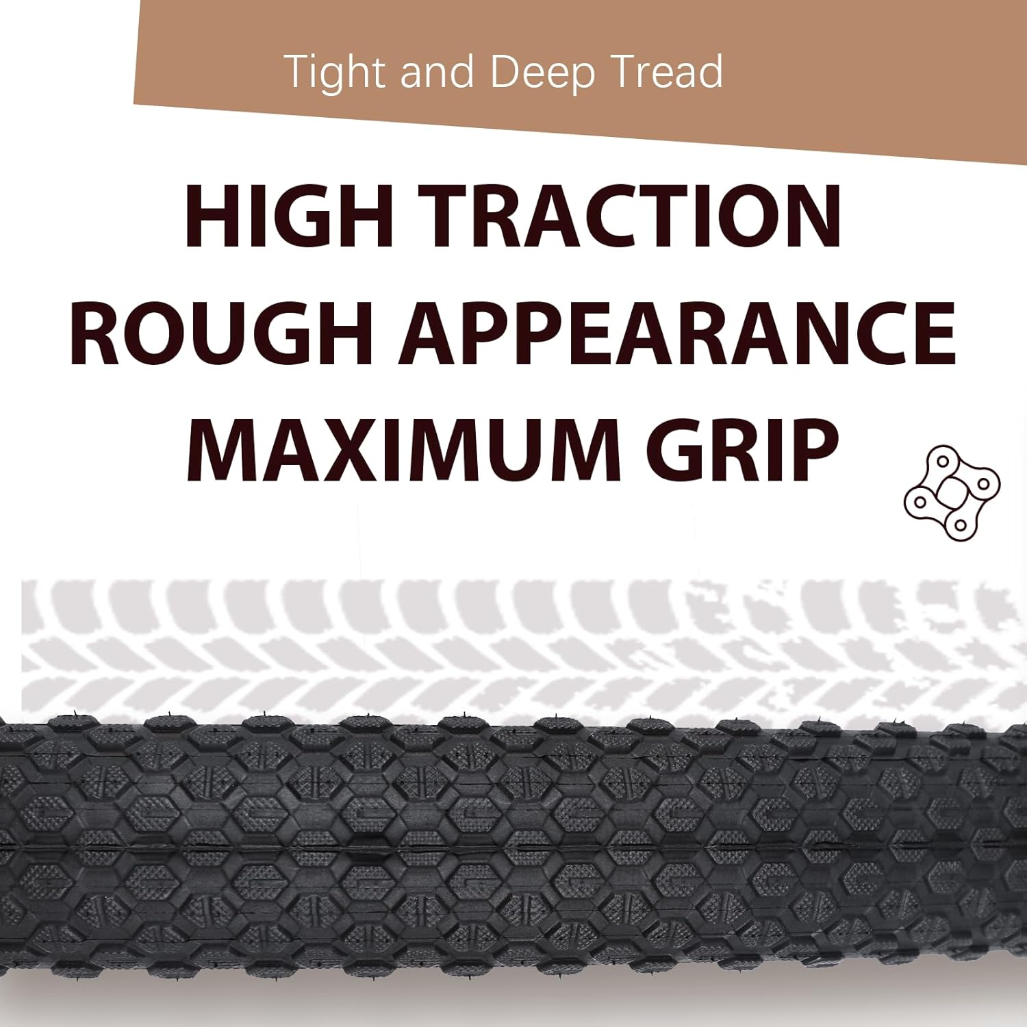 BWSHLF Replacement Mountain Bike Tires, 20/24/26/27.5/29Inch Size, 2 Pack Black Folding MTB Bicycle Tire, Black/Brown Side