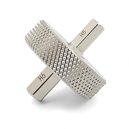 Screwdriver with 5 and 6 mm Allen Hex Key - Double Ended Metric Low Profile Tool Made of Stainless Steel - Short/Stubby