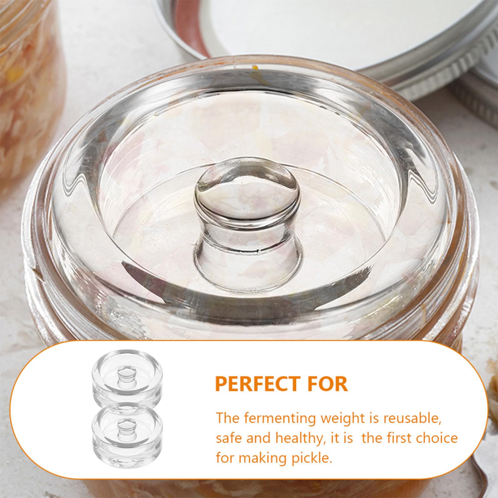 Gärgewichte für Gläser, 2 Stück aus Glas, Weithals