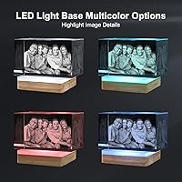 Vista 4 de Foto de cristal 3D, regalos personalizados, marco de fotos 3D personalizado, rectangular, regalos para parejas, regalos familiares, regalos