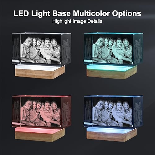 Miniatura 4 de Foto de cristal 3D, regalos personalizados, marco de fotos 3D personalizado, rectangular, regalos para parejas, regalos familiares, regalos para