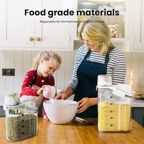 Miniatura 4 de Dispensador de cereales, dispensador de cereales, dispensador de cereales, recipiente hermético para alimentos secos, contenedor de almacenamiento