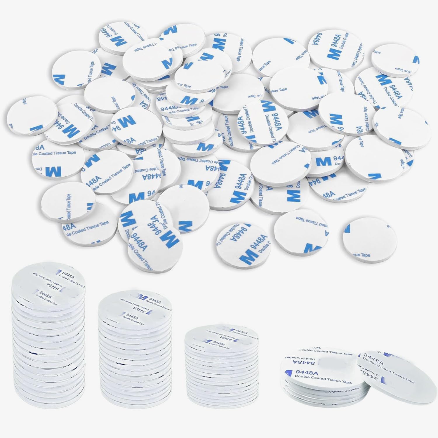 Dymeist 60pcs Round Double-Sided Adhesive Mounting Tape Sticker Self-Adhesive Super Strong Double-Sided Adhesive Pad for Home Office Car School