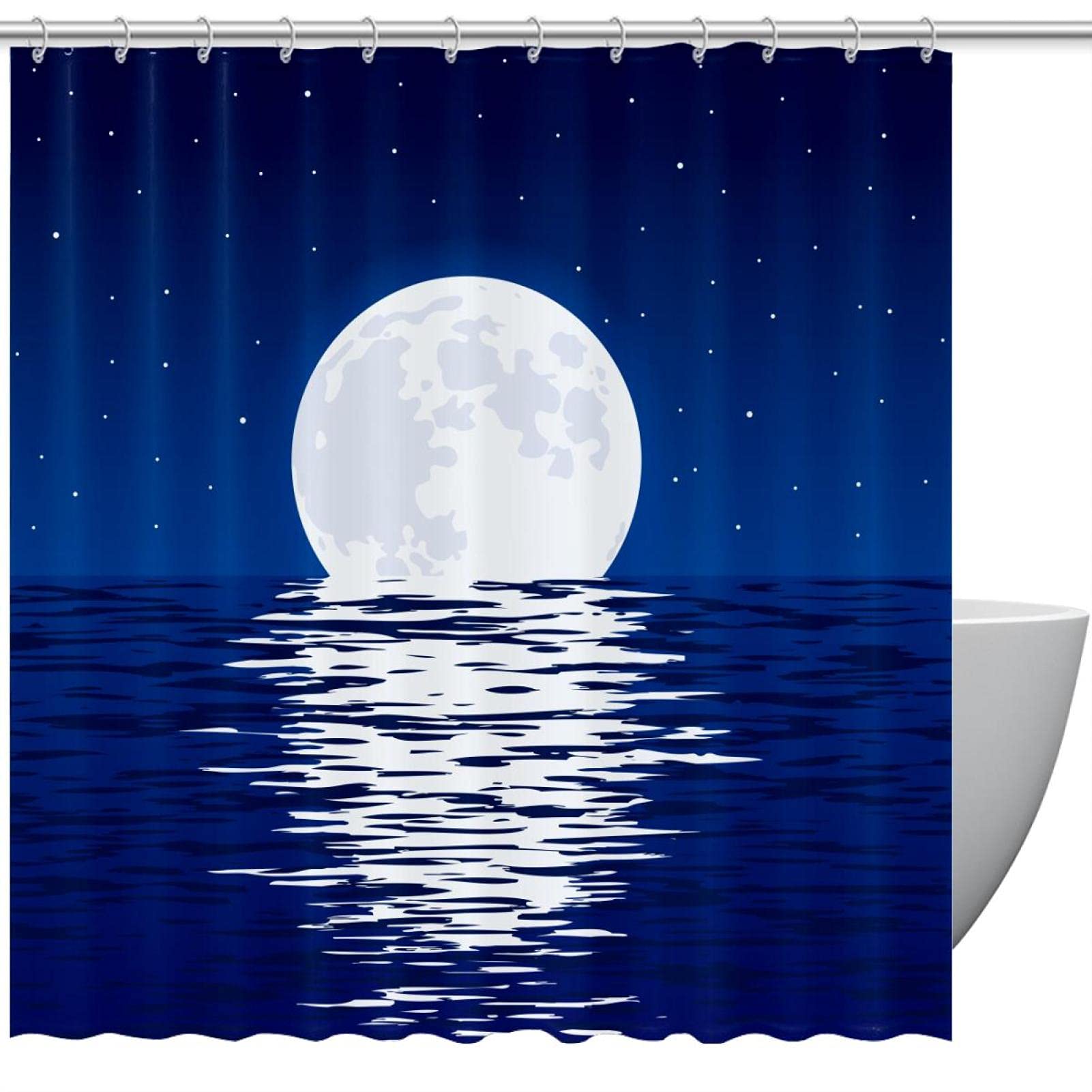 Rideau de douche lune de mer pour s'évader dans sa salle de bain