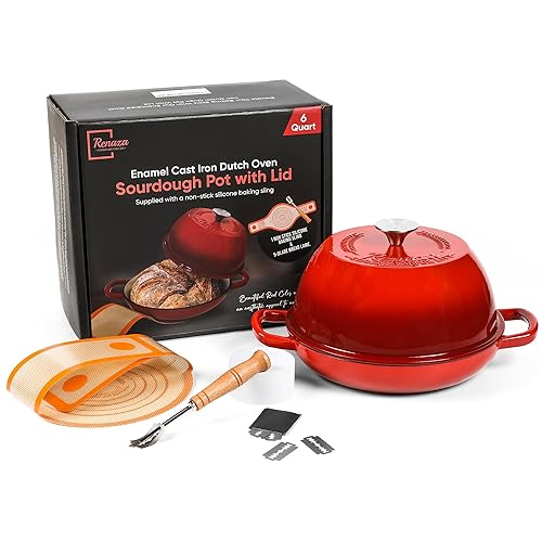 6 QT Enameled Cast Iron Dutch Oven - Sourdough for