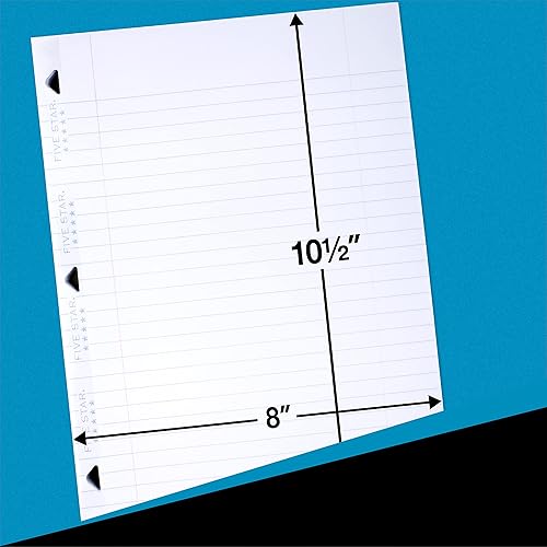Miniatura 6 de Five Star Papel de hojas sueltas 3 unidades 3 agujeros perforados papel de relleno reforzado papel de rayas anchas 10-12 x 8 pulgadas 100