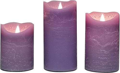 CANDLE CHOICE Velas sin llama a pilas con temporizador, cera real, pilares LED eléctricos parpadeantes realistas, ciclo diario integrado automático