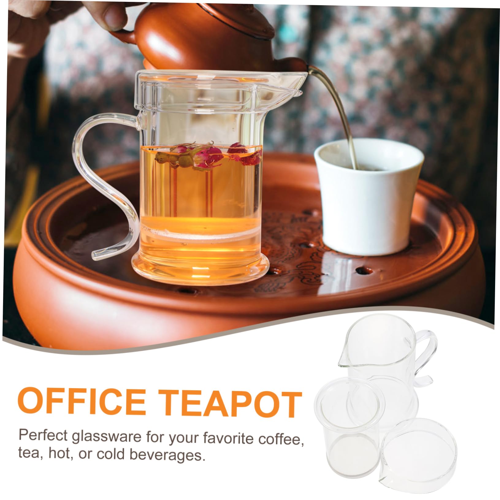 Théière En Verre Avec Infuseur Amovible - Résistante à La Chaleur, Design élégant - Parfaite Pour Le Thé Kungfu, Maison Ou Bureau