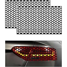 2 PCS Car Rear Tail Light Lamp Stickers Honeycomb Type Decal, 18.9"11.8" Self Adhesive Car Taillight Tint Film Sheet, DIY Headlamp Taillight Cover Trim for Most Vehicles Carbon Fiber