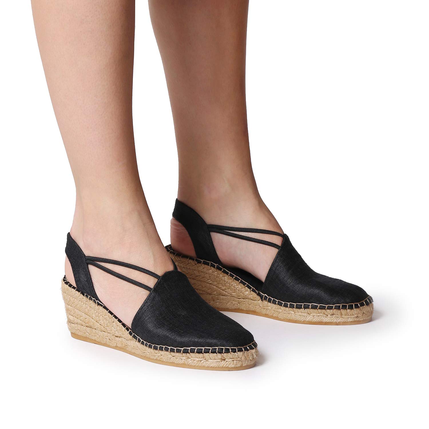 Toni Pons Turia - Espadrillas vegane con Zeppa da Donna realizzate in Tessuto di Seta e Cotone.